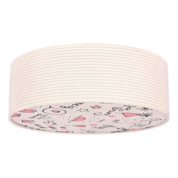 Bērnu griestu lampa KIDDY 2xE27/40W/230V bēša/rozā