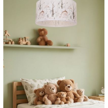 Bērnu griestu lampa KIDS ROOM 1xE27/60W/230V, diam. 40 cm, ar dzīvnieku motīviem