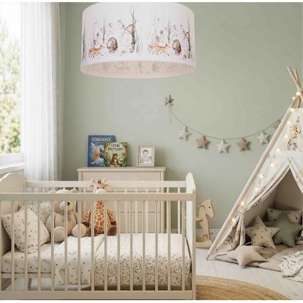 Bērnu griestu lampa KIDS ROOM 1xE27/60W/230V, diametrs 40 cm, ar dzīvnieku motīvu