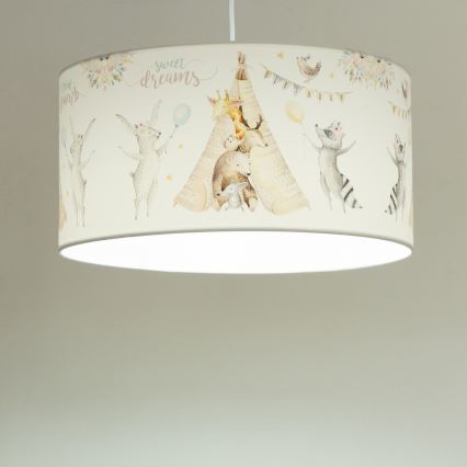 Bērnu griestu lampa KIDS ROOM 1xE27/60W/230V Ø 40 cm ar dzīvnieku motīviem