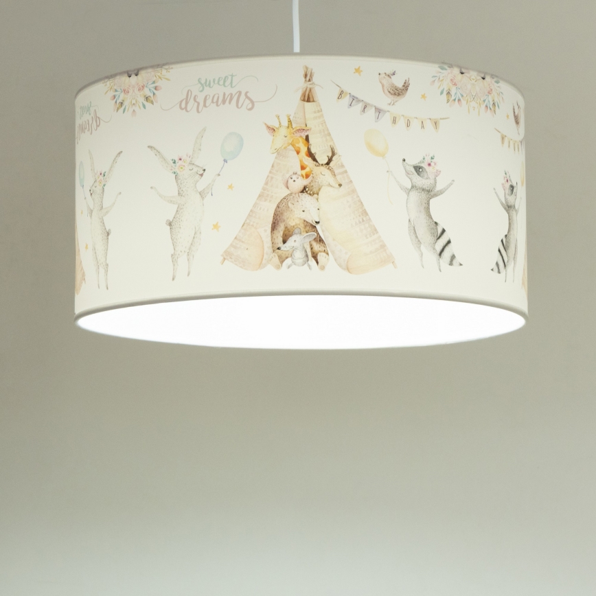 Bērnu griestu lampa KIDS ROOM 1xE27/60W/230V Ø 40 cm ar dzīvnieku motīviem