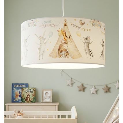Bērnu griestu lampa KIDS ROOM 1xE27/60W/230V Ø 40 cm ar dzīvnieku motīviem