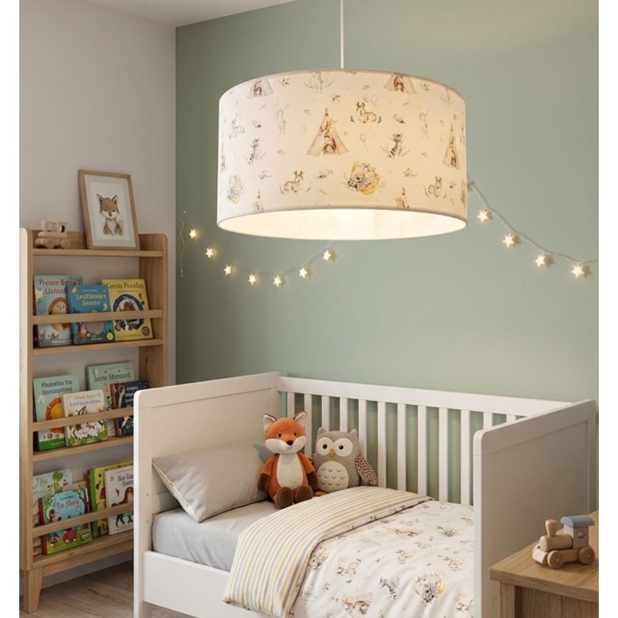 Bērnu griestu lampa KIDS ROOM 1xE27/60W/230V Ø 40 cm ar dzīvnieku motīviem