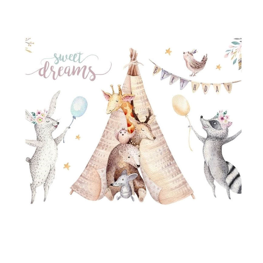 Bērnu griestu lampa KIDS ROOM 1xE27/60W/230V Ø 40 cm ar dzīvnieku motīviem