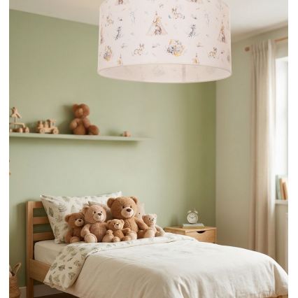 Bērnu griestu lampa KIDS ROOM 1xE27/60W/230V Ø 40 cm ar dzīvnieku motīviem