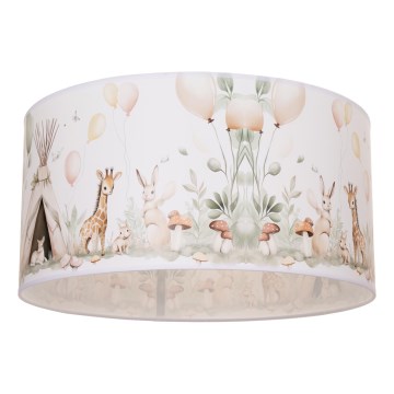 Bērnu griestu lampa KIDS ROOM 1xE27/60W/230V Ø 40 cm ar rotaļīgiem dzīvnieciņiem