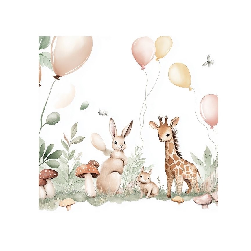 Bērnu griestu lampa KIDS ROOM 1xE27/60W/230V Ø 40 cm ar rotaļīgiem dzīvnieciņiem