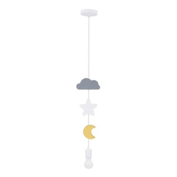 Bērnu griestu lampa TRIO ar vadu 1xE27/20W/230V pelēka/balta/dzeltena