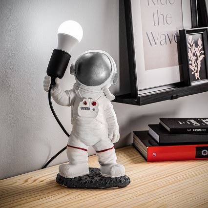 Bērnu lampiņa ASTRONAUT 1xE27/40W/230V sudraba/balta