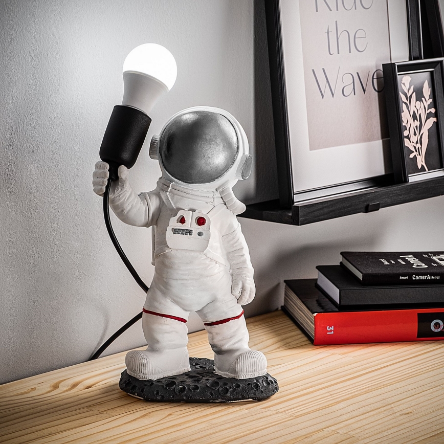 Bērnu lampiņa ASTRONAUT 1xE27/40W/230V sudraba/balta