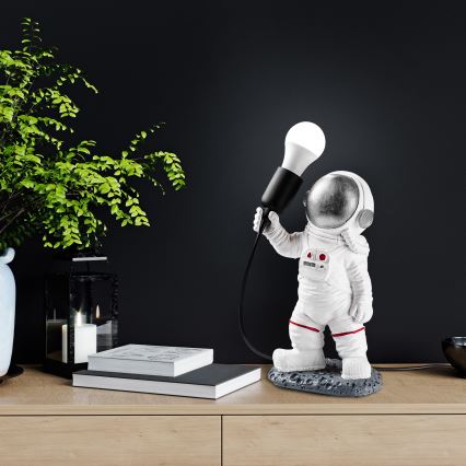 Bērnu lampiņa ASTRONAUT 1xE27/40W/230V sudraba/balta