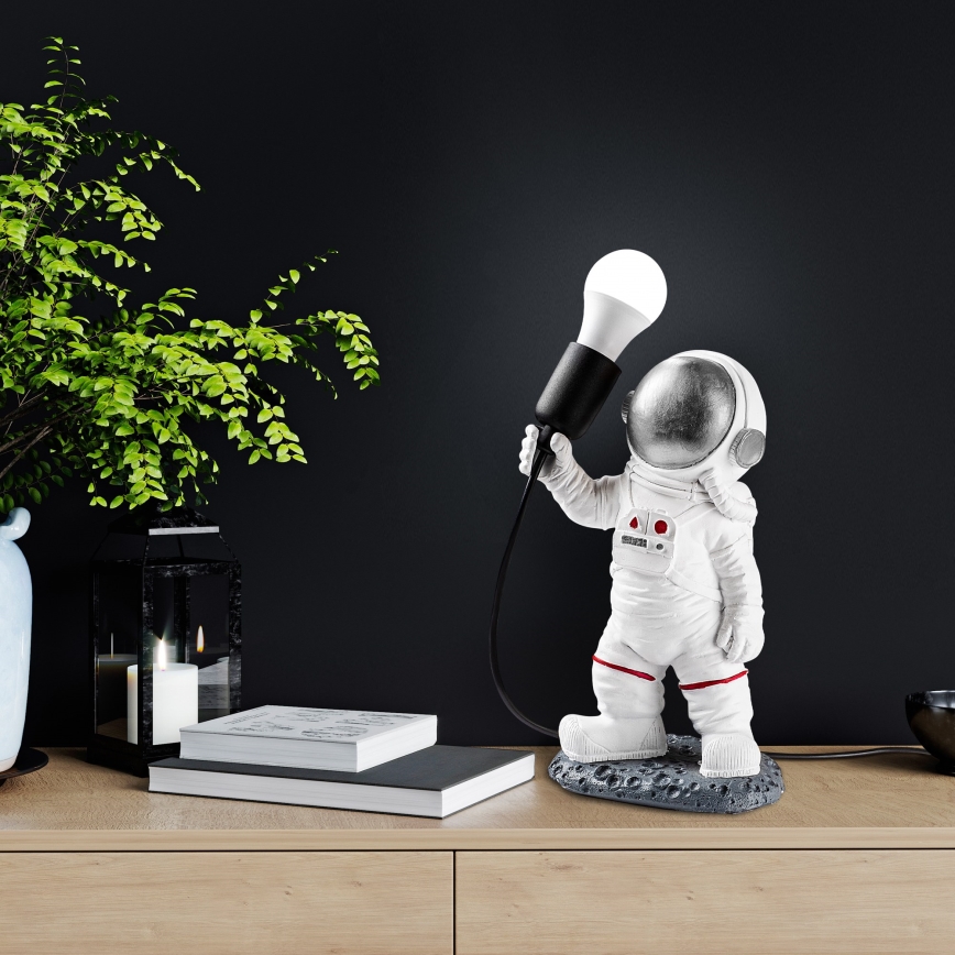 Bērnu lampiņa ASTRONAUT 1xE27/40W/230V sudraba/balta