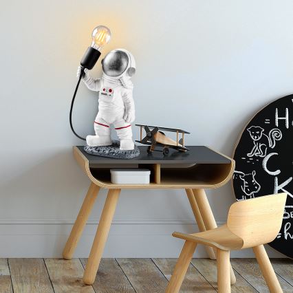 Bērnu lampiņa ASTRONAUT 1xE27/40W/230V sudraba/balta