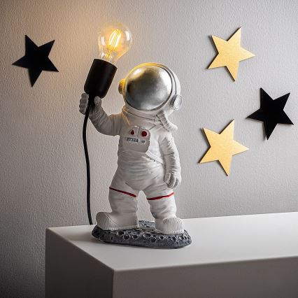 Bērnu lampiņa ASTRONAUT 1xE27/40W/230V sudraba/balta
