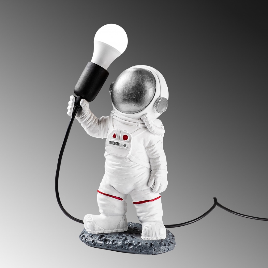 Bērnu lampiņa ASTRONAUT 1xE27/40W/230V sudraba/balta