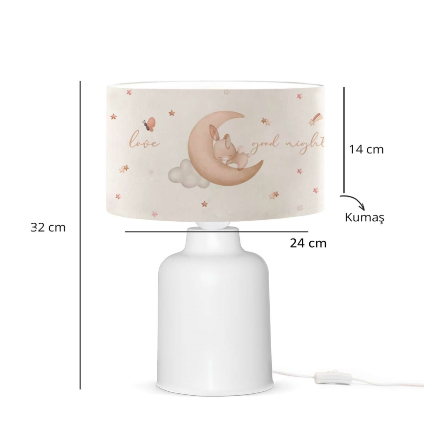 Bērnu lampiņa CANDY 1xE27/40W/230V balta/bēša