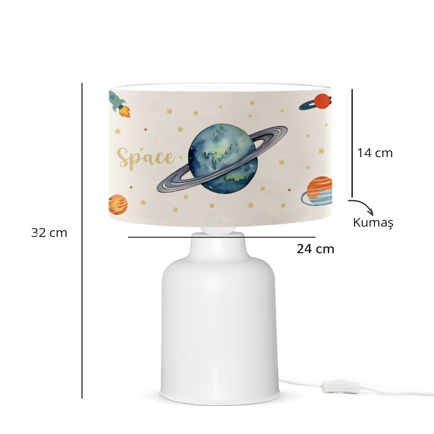 Bērnu lampiņa CANDY 1xE27/40W/230V balta/daudzkrāsaina