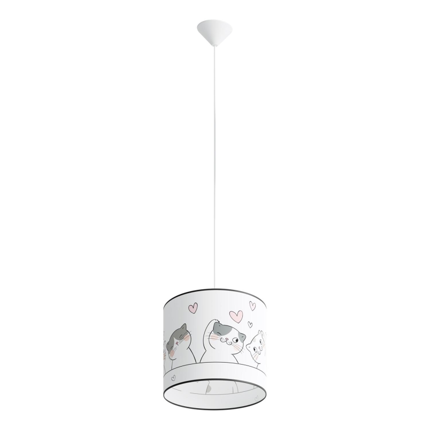 Bērnu lustra ar auklu CAT 1xE27/15W/230V d. 30 cm kaķis