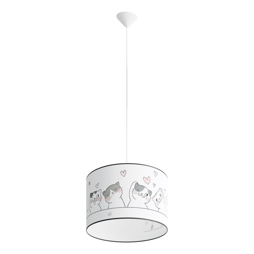 Bērnu lustra ar auklu CAT 1xE27/15W/230V d. 40 cm kaķis