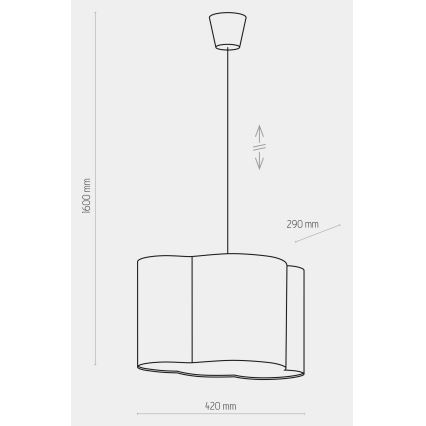 Bērnu lustra ar auklu CLOUD 1xE27/25W/230V zila