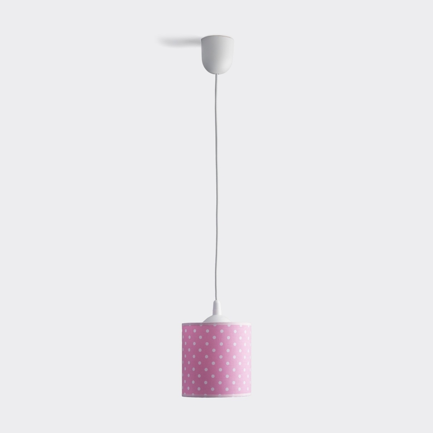 Bērnu lustra ar auklu DOTS 1xE27/15W/230V d. 15 cm rozā