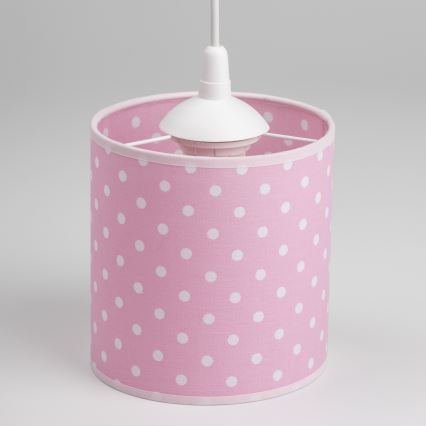 Bērnu lustra ar auklu DOTS 1xE27/15W/230V d. 15 cm rozā