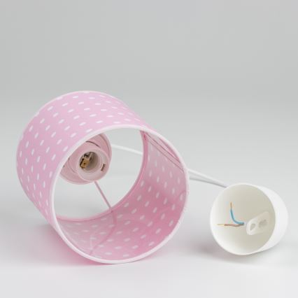 Bērnu lustra ar auklu DOTS 1xE27/15W/230V d. 15 cm rozā