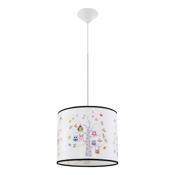 Bērnu lustra ar auklu OWLS 1xE27/15W/230V d. 30 cm pūces