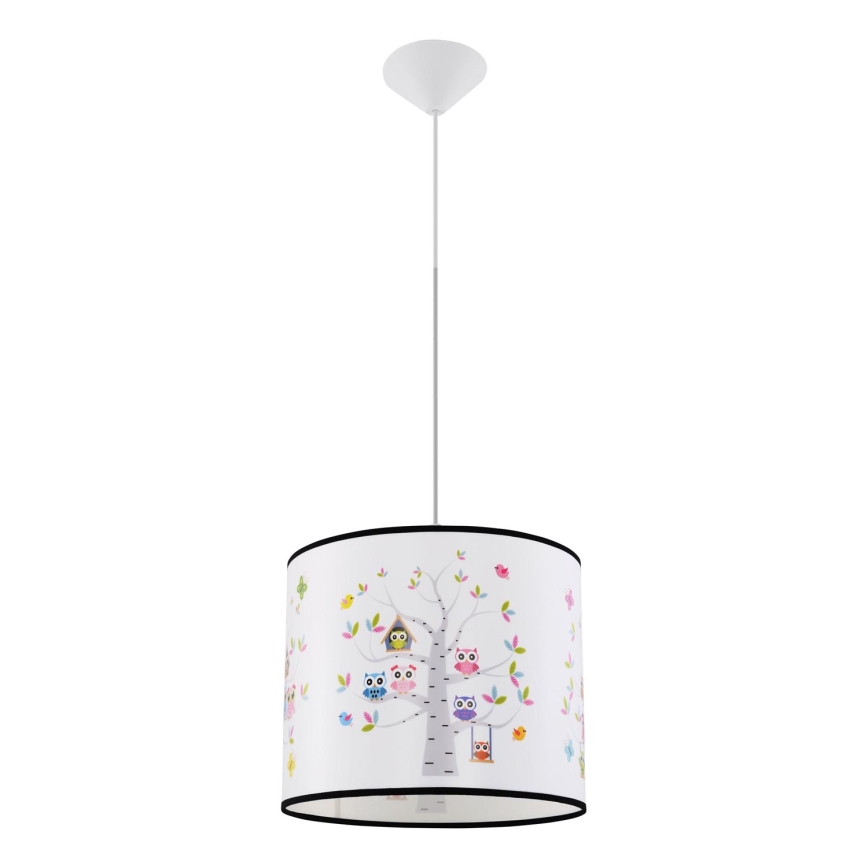 Bērnu lustra ar auklu OWLS 1xE27/15W/230V d. 30 cm pūces