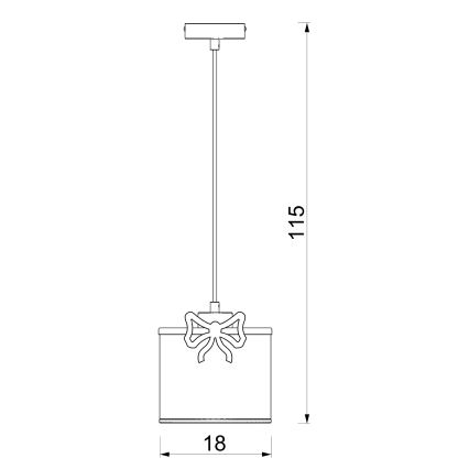 Bērnu lustra ar auklu SWEET 1xE27/15W/230V balta/bow