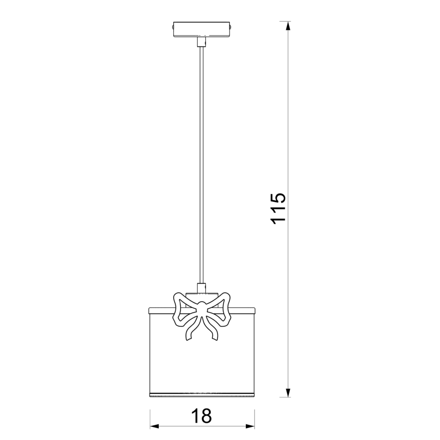 Bērnu lustra ar auklu SWEET 1xE27/15W/230V balta/bow