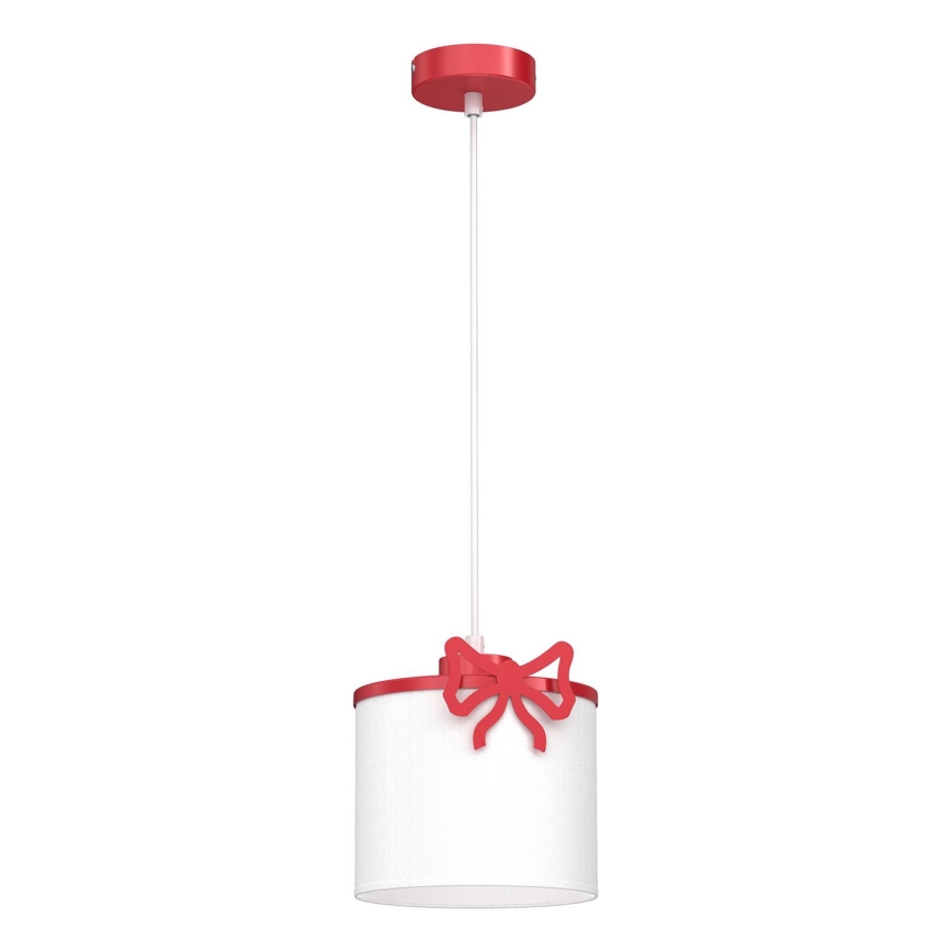 Bērnu lustra ar auklu SWEET 1xE27/15W/230V balta/sarkana/bow