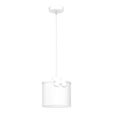 Bērnu lustra ar auklu SWEET 1xE27/15W/230V balta/taurenis