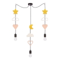 Bērnu lustra ar vadu TRIO 3xE27/20W/230V dzeltena/balta/rozā