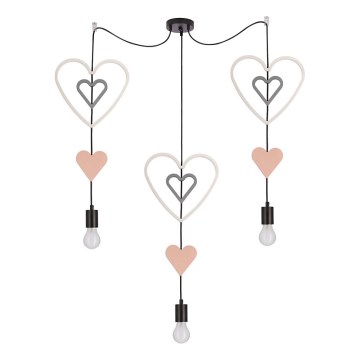 Bērnu lustra ar vadu TRIO 3xE27/20W/230V rozā/balta/pelēka