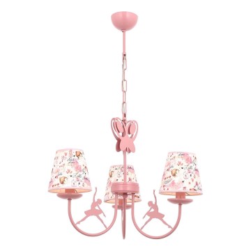 Bērnu lustra BALLENNA 3xE14/40W/230V rozā