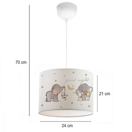 Bērnu lustra CANDY 1xE27/40W/230V balta/bēša
