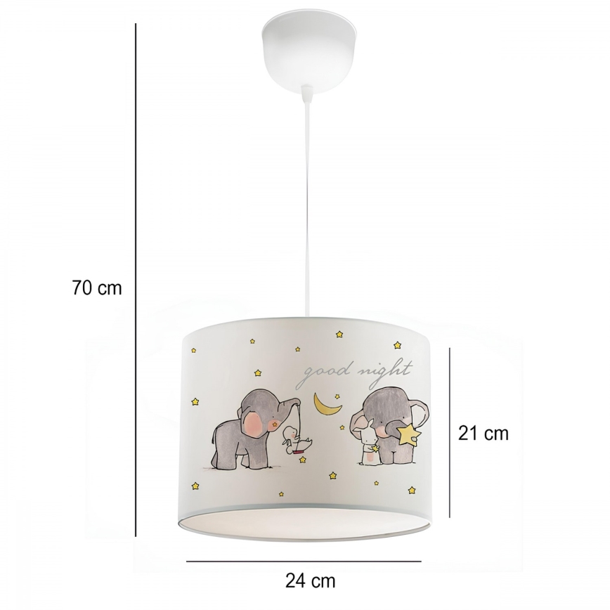 Bērnu lustra CANDY 1xE27/40W/230V balta/bēša