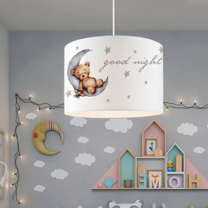 Bērnu lustra CANDY 1xE27/40W/230V balta/brūna
