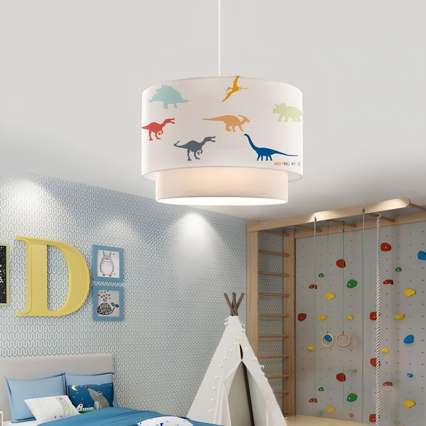 Bērnu lustra CANDY 1xE27/40W/230V balta/daudzkrāsaina