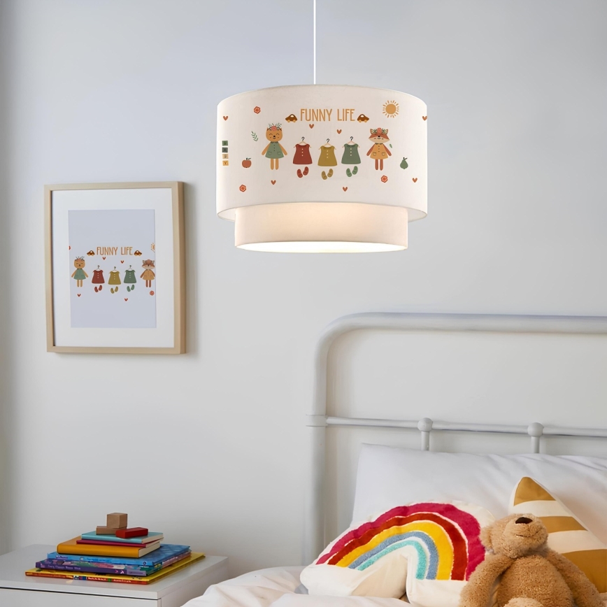 Bērnu lustra CANDY 1xE27/40W/230V balta/daudzkrāsaina