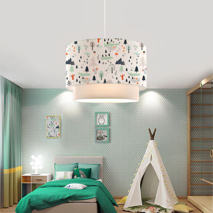 Bērnu lustra CANDY 1xE27/40W/230V balta/daudzkrāsaina