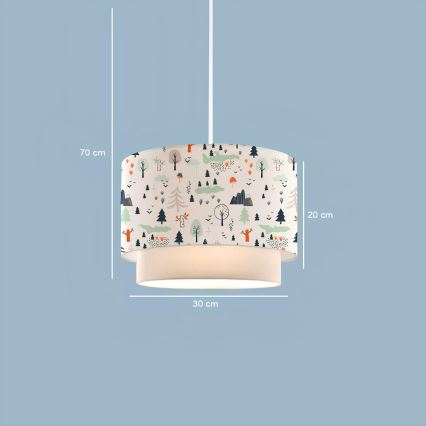 Bērnu lustra CANDY 1xE27/40W/230V balta/daudzkrāsaina