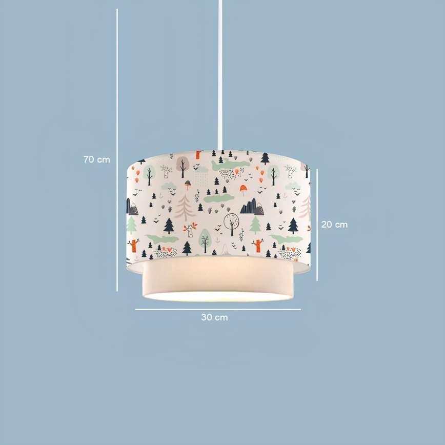 Bērnu lustra CANDY 1xE27/40W/230V balta/daudzkrāsaina