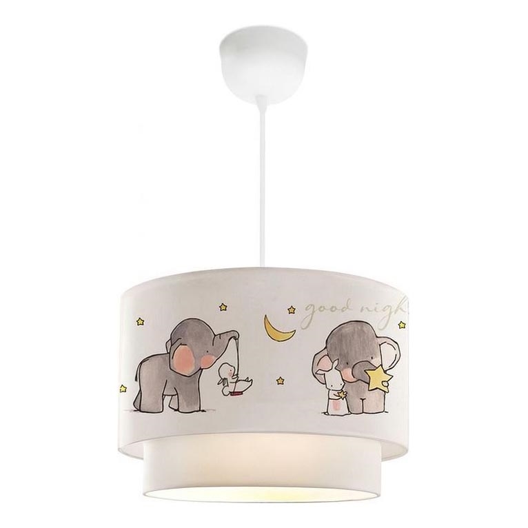 Bērnu lustra CANDY 1xE27/40W/230V balta/pelēka