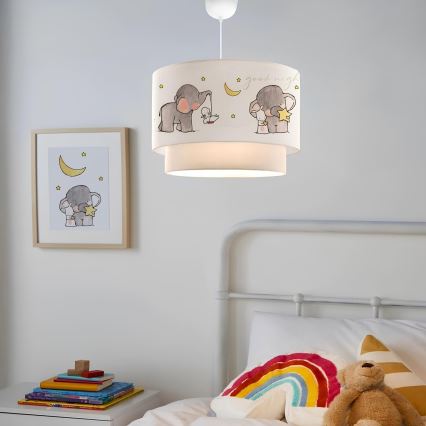Bērnu lustra CANDY 1xE27/40W/230V balta/pelēka