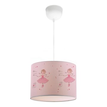 Bērnu lustra CANDY 1xE27/40W/230V rozā