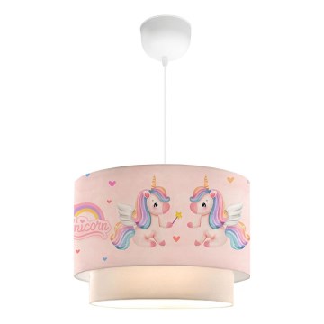 Bērnu lustra CANDY 1xE27/40W/230V rozā