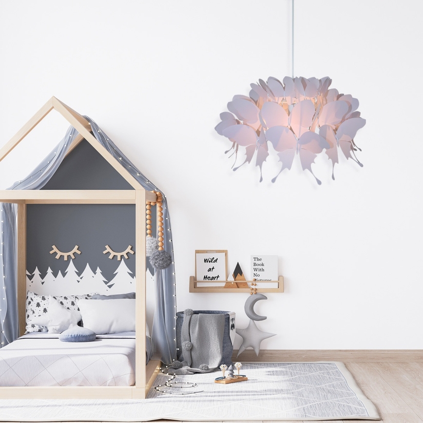 Bērnu lustra FARFALLA 1xE27/60W/230V rozā