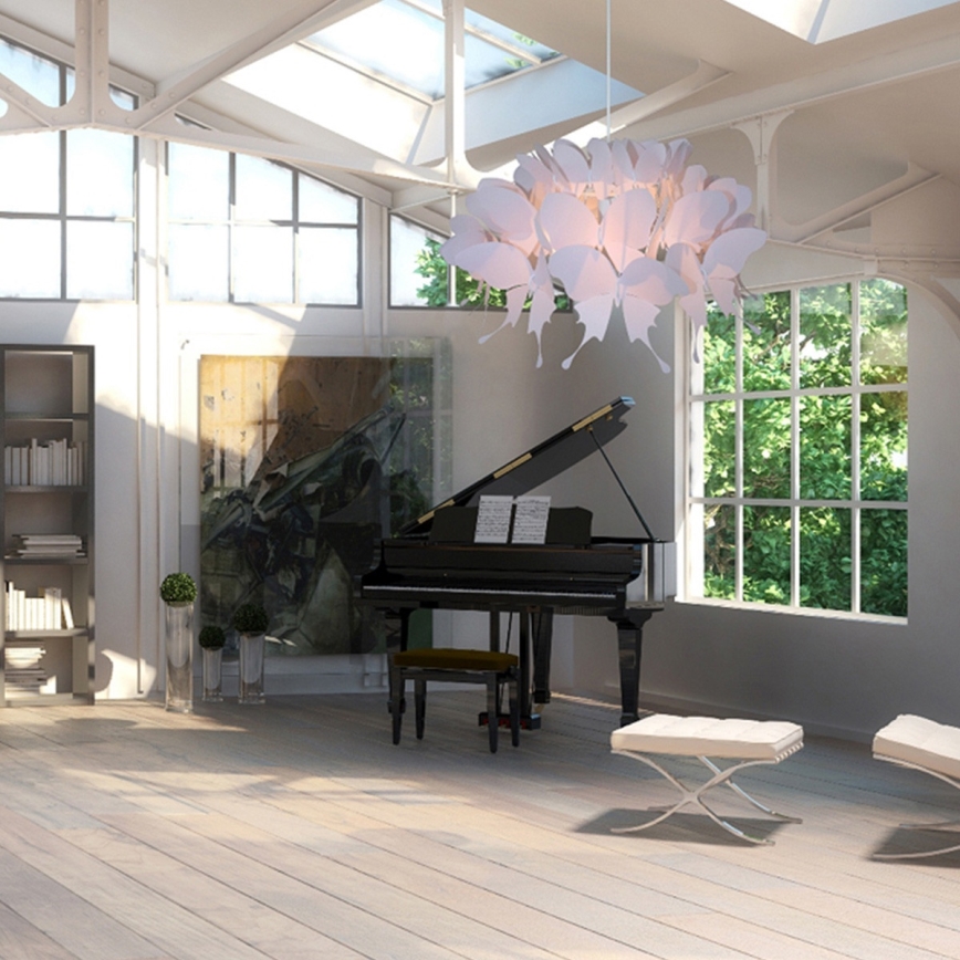 Bērnu lustra FARFALLA 1xE27/60W/230V rozā